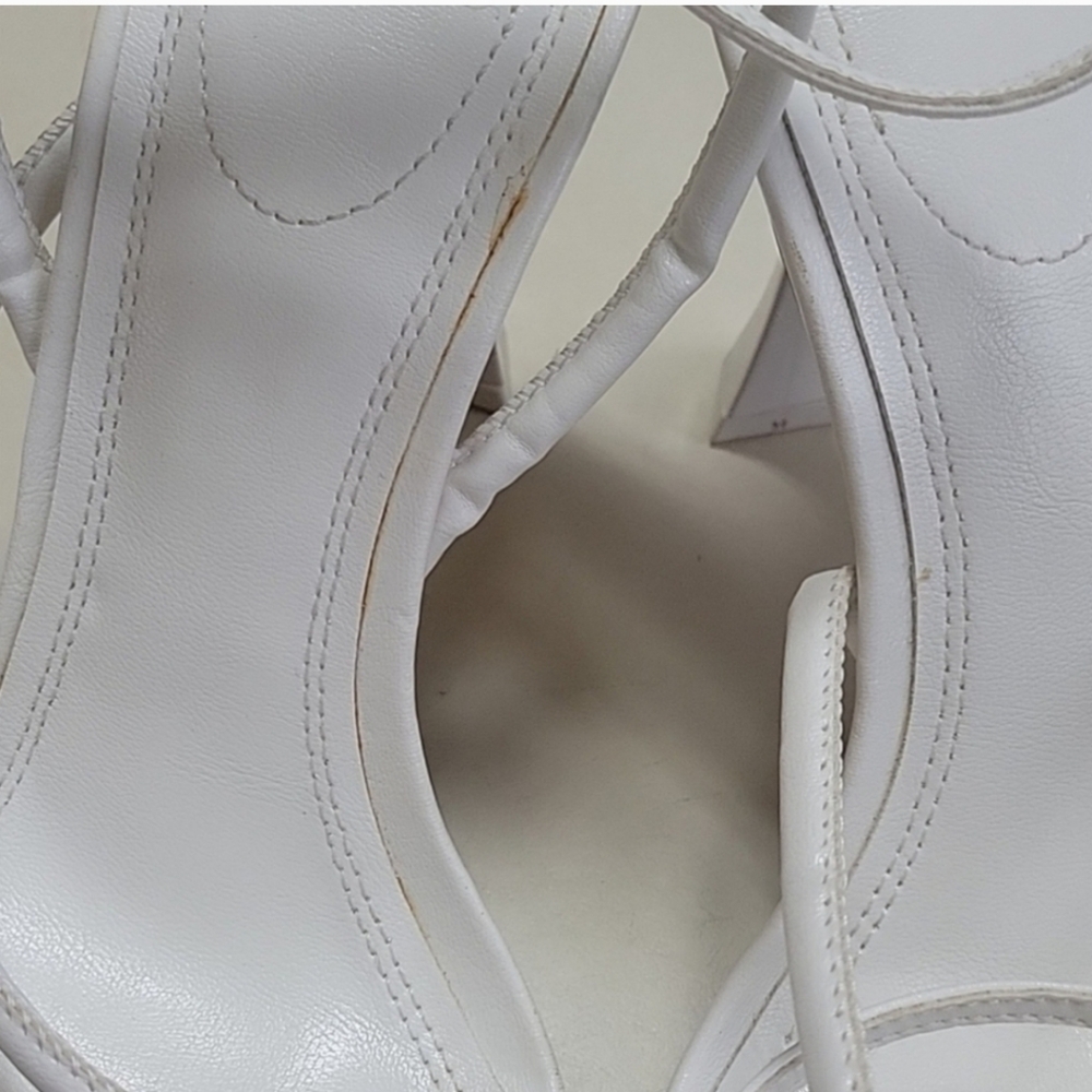 ZARA WHITE Angular Strappy Heels Size 8 - Picture 12 of 15